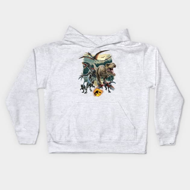 Jurassic Dominion Kids Hoodie by WorldDinosaurs